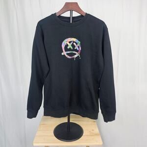 Klout PWR Black Graphic Crewneck Sweater Mens Large Streetwear